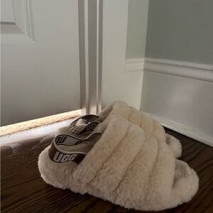 UGG Cream Fluffy Slides
